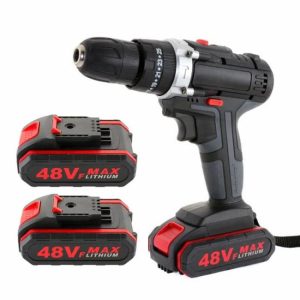 48VF Wireless Electric Drill Impact Drill Set For Home Cordless Screwdriver Lithium Battery Cordless Drill Wrench  |  Power Drills