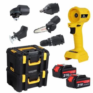 APTS 5 in 1 Wood Cutter Chainsaw Impact Wrench Power Drilling Machine Cordless Tool Combo Kits  |  Tool Sets