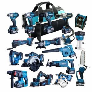 electric tools set 15 in One Brushless combo kits 15-piece 20v lithium ion cordless tools  |  Tool Sets