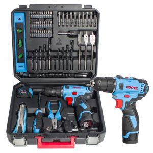 FIXTEC 12V Cordless Drill Wireless Combo Kit 60pcs Accessories Battery Drilling Machine with Case  |  Power Drills