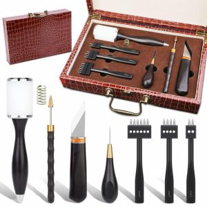 Leather crafting hand tools set Boutique crocodile leather box packing professional tool set for leather  |  Other Tools