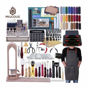 MIU040 The Most Complete Leather Working Tools Set Punch Cutter Tools Letter Number Stamping Set with Leather Apron Tanned  |  Other Tools