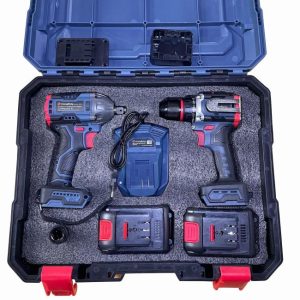 OEM Supported 2pcs 21V Power Tools Brushless Electric Cordless Combination Tool Set Rechargeable Wrench & Impact Drill  |  Tool Sets