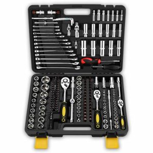 Professional 216 Pcs Mirror Socket Tool Set 1/2″ 3/8″ 1/4″Dr Ratchet Socket Wrench Tool box  |  Tool Sets