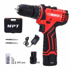 READY STOCK MPT High Quality 35NM Cordless Drill Hammer Driver 12V Cordless Tool Power Drill  |  Power Drills