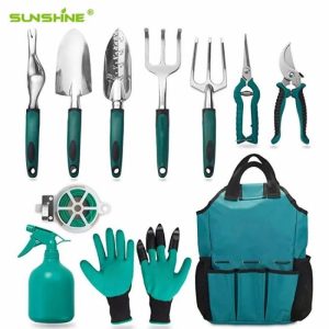 SUNSHINE High Quality Stainless Garden Set Tools Outdoor Set Tools 10 Piece Set With Plastic Handle  |  Tool Sets