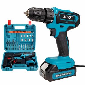 ATO 8013 Factory Direct China 21V Electric Screw Driver Tools And Cordless Power Hammer Drill Machine  |  Power Drills