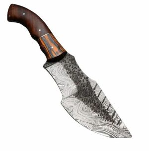 Handmade Damascus Steel Tracker KnifeProfessional Wooden Handle Fixed Blade Tracker Knife with Case  |  Knives